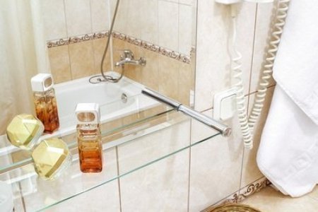 Туалетные принадлежности в номере Стандарт в отеле Полюстрово